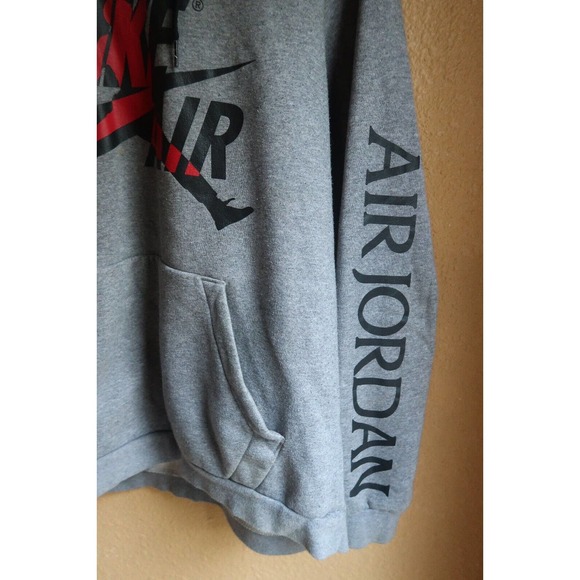 Nike Air Jordan Gray Hoodie with Black and Red Accents - Picture 3 of 5